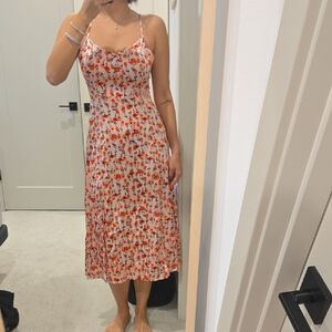 Adore Me Red and White Floral Midi Dress